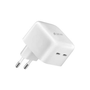 Devia RLC-340 Φορτιστής 2 Θύρες USB-C 35W Power Delivery Λευκός