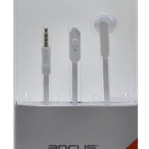 Hands Free Ancus Zeno Mono 3.5mm για Apple-Samsung-HTC-Sony Λευκό με Καλώδιο Πλακέ και Πλήκτρο Απάντησης