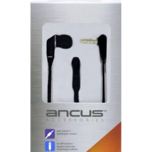 Hands Free Ancus Loop in-Earbud Mono 3.5mm για Apple-Samsung-HTC-Sony Μαύρο με Καλώδιο Πλακέ, Πλήκτρο Απάντησης