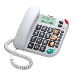 Σταθερό Ψηφιακό Τηλέφωνο Maxcom KXT480 Λευκό με Οθόνη, Ένδειξη Εισερχόμενης Κλήσης Led και Μεγάλα Πλήκτρα