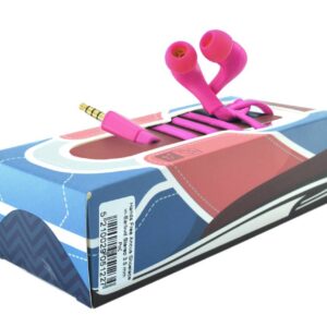 Hands Free Ancus Shoelace in-Earbud Stereo 3.5mm για Apple-Samsung-Sony-LG-Huawei Ρόζ με Καλώδιο Κορδόνι, Μικρόφωνο, Πλήκτρο Απάντησης