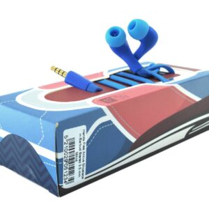 Hands Free Ancus Shoelace in-Earbud Stereo 3.5mm για Apple-Samsung-Sony-LG-Huawei Μπλέ με Καλώδιο Κορδόνι, Μικρόφωνο, Πλήκτρο Απάντησης