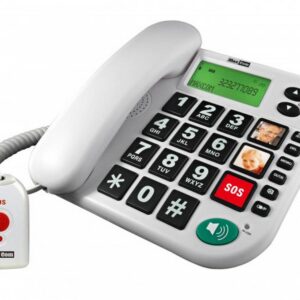 Σταθερό Ψηφιακό Τηλέφωνο Maxcom KXT481 SOS Λευκό με Οθόνη, Ένδειξη Κλήσης Led, Μεγάλα Πλήκτρα χωρίς Ελληνικό Μενού