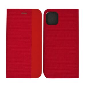 Θήκη Book Ancus Magnetic Canvas για Apple iPhone 11 Pro Max TPU Κόκκινη