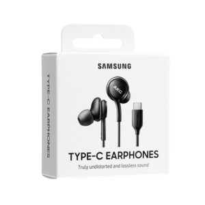 Hands Free Stereo Samsung Earphones EO-IC100BB USB-C Μαύρο με Μικρόφωνο και Πλήκτρο Λειτουργίας 1.2m