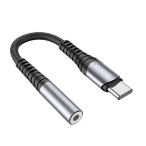 Αντάπτορας Hoco LS33 USB-C σε 3.5mm Θηλυκό Μεταλλικό Γκρί Συμβατό με όλες τις Συσκευές