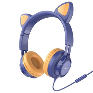 Ακουστικά Stereo Kids Hoco W36 Cat ear με Μικρόφωνο 3.5mm Μπλε