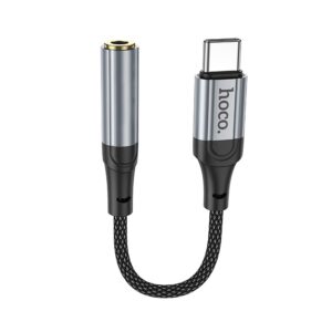 Αντάπτορας Hoco LS36 Fresh USB-C to 3.5mm Hi-Fi Braided 12cm Μαύρο