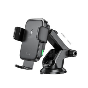 Βάση Στήριξης Αυτοκινήτου Hoco HW11 Jenny με Wireless Fast Charger έως 15W και Επεκτεινόμενο Βραχίονα Μαύρη 4.5"-7.0"