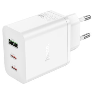 Φορτιστής Ταξιδίου Hoco N50 Scenery GaN 45W με 2 x USB-C και 1 x USB-A  Λευκός