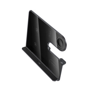 Επιτραπέζια Βάση Ασύρματης Φόρτισης Hoco CQ19 Falcon 3-σε-1 15W Κάθετη Φόρτιση 3 Συσκευών Μαύρη