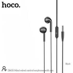 Hands Free Hoco DM35 Mind Earphones Stereo 3.5mm με Μικρόφωνο και Πλήκτρο Λειτουργίας 1.2m Μαύρα