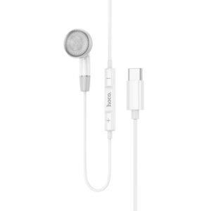 Hands Free Hoco DM53 Unilateral Earphones USB-C  με Μικρόφωνο και Πλήκτρο Λειτουργίας 1.2m Λευκά Συμβατό με όλες τις Συσκευές