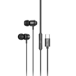 Hands Free Hoco M122 Power Earphones Stereo USB-C με Μικρόφωνο και Πλήκτρο Λειτουργίας 1.2m Μαύρα Συμβατά με Συσκευές USB-C