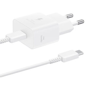 Φορτιστής Ταξιδίου Samsung Super Fast Charging EPT2510XWEGEU 25W USB-C Λευκός + Καλώδιο USB-C σε USB-C Λευκό