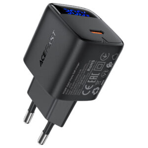 Φορτιστής Ταξιδίου Acefast A115 Fast Charging USB-C PD30W 3.0A GaN με LED Ένδειξη Φόρτισης Μαύρος