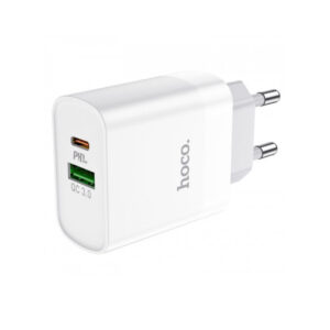 Φορτιστής Ταξιδίου Hoco DC82 1xUSB-C PD20W 1xUSB-A 18W QC Λευκός