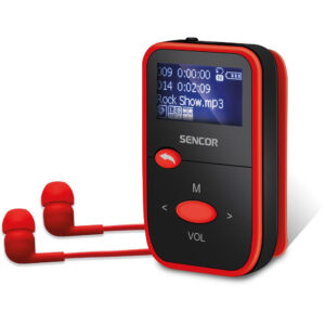 MP3 Player 8GB Sencor SFP 4408 RD 110 mAh 1.1" LCD Οθόνη 7 'Ωρες Αναπαραγωγής FM Radio και Micro SD