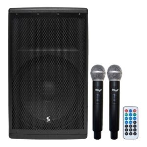 STAGG AS15B  Aυτοενισχυόμενο Ηχείο Μπαταρίας με Aσύρματα Mικρόφωνα