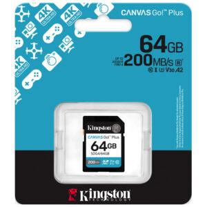 Κάρτα Μνήμης Kingston CanvasGo+ SDXC 64GB Class 10 εως 200Mb/s SDG4/64GB