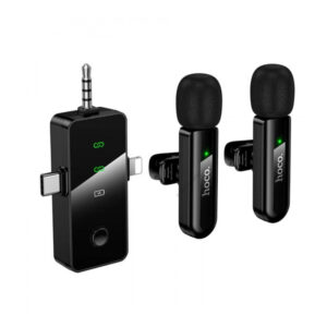 Σετ Μικρόφωνα Πέτου Ασύρματα Hoco L20C Fair Lavalier USB-C AUX Lightning 2.4Ghz Εμβέλεια 15m Digital Noise Cancellation ENC εως και 7 Ώρες Λειτουργίας