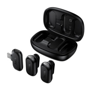 Σετ 2 Μικρόφωνα Πέτου Lavalier Ασύρματα Hoco L26 USB-C με AI Smart Μείωση Θορύβου 400mAh 6hrs Χρήσης Μαύρα