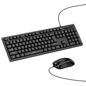 Σετ Hoco DI91 Πληκτρολόγιο 104 Πλήκτρων με Καλώδιο USB-A 1.5m και Ποντίκι με Καλώδιο USB-A 1.4m Ενσύρματα 1200DPI (English Version) Μαύρα