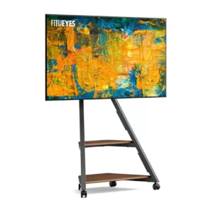 Fitueyes Eiffel FT65 Βάση τηλεόρασης δαπέδου 32"-65" με ρόδες - Black/Walnut