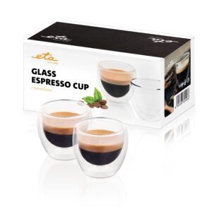 ETA 4181 93000 Σετ Ποτήρια Espresso από βοριοπυριτικό γυαλί 80ml (2τεμ)