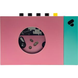 WE ARE REWIND Edith ασύρματο φορητό κασετόφωνο Bluetooth ροζ