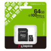 Κάρτα Μνήμης Kingston Canvas Select Plus+ MicroSDXC 64GB Class 10 με SD Adapter έως 100MB/s SDCS3/64GB
