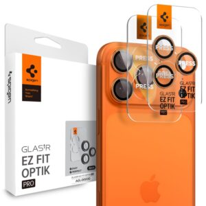 Προστασία Κάμερας Spigen Optik Pro Ez Fit για Apple iPhone 16 Pro 16 Pro Max 17 Pro 17 Pro Max Πορτοκαλί 2 Τμχ
