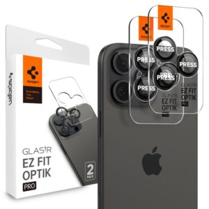 Προστασία Κάμερας Spigen Optik Pro Ez Fit Glass για Apple iPhone 16 Pro 16 Pro Max 17 Pro 17 Pro Max Μαύρο 2 Τμχ