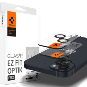 Προστασία Κάμερας Spigen Optik TR Ez Fit για Apple iPhone 14 14 Plus 15 15 Plus 2 Τεμαχίων Μαύρο