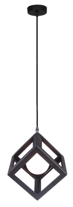 POWERTECH φωτιστικό οροφής HLL-0011, E27, 16x16x16cm, μεταλλικό, μαύρο