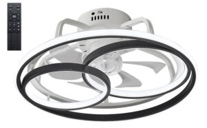 POWERTECH ανεμιστήρας οροφής HLL-0108 με LED φως, 50W, Φ50x21cm, μαύρος