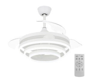 POWERTECH HLL-0112 ανεμιστήρας οροφής Φ106 72W με LED φως & τηλεχειριστήριο Λευκός