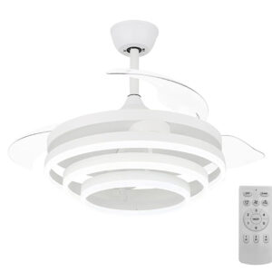 POWERTECH HLL-0112 ανεμιστήρας οροφής Φ106 72W με LED φως & τηλεχειριστήριο Λευκός