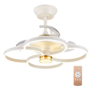 POWERTECH HLL-0147 Ανεμιστήρας οροφής Φ65 120W με LED φως & τηλεχειριστήριο Λευκός