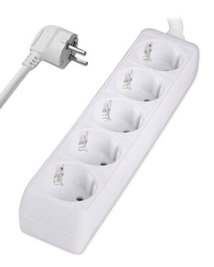 POWERTECH πολύπριζο PT-869, 5x schuko, 16A, 1.5m, λευκό