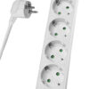 POWERTECH πολύπριζο PT-874, 5x schuko, 16A, 1.5m, λευκό