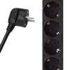 POWERTECH πολύπριζο PT-877, 5x schuko, 16A, 3m, μαύρο